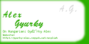 alex gyurky business card